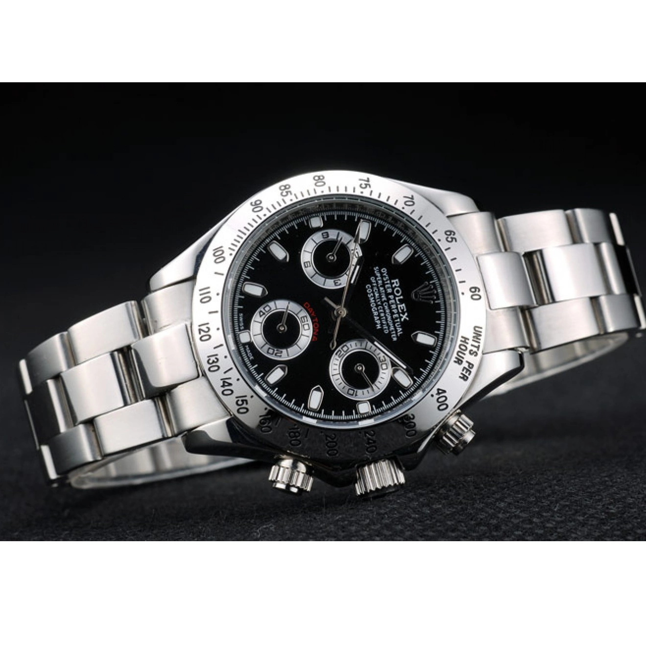 Aaa fake watches Lady Steel Case Dial Daytona Tachymeter Black Rolex Stainless 0821